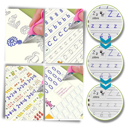 Lot de 4 cahiers d’écriture magiques