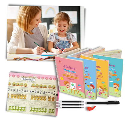 Lot de 4 cahiers d’écriture magiques